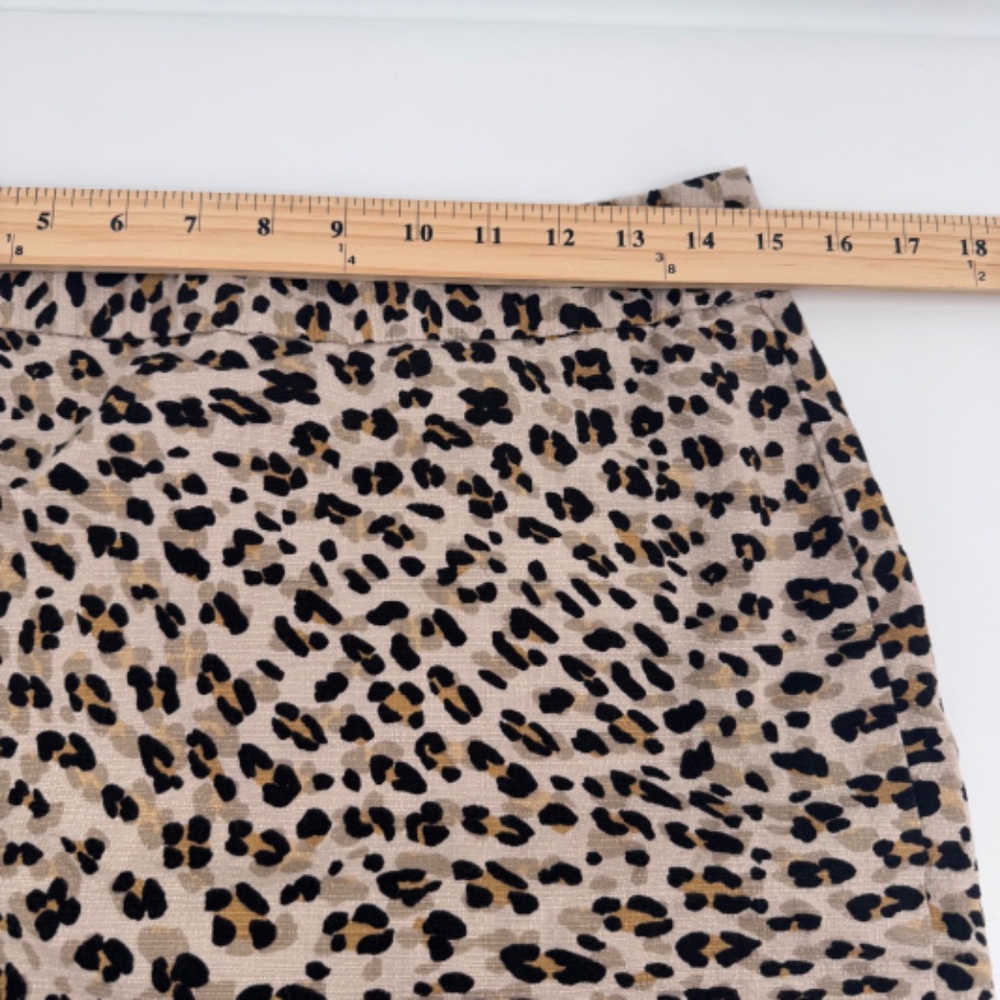 Banana Republic Skirt Women 8 Beige Animal Print Office Pencil Mob Wife Career - Picture 9 of 11